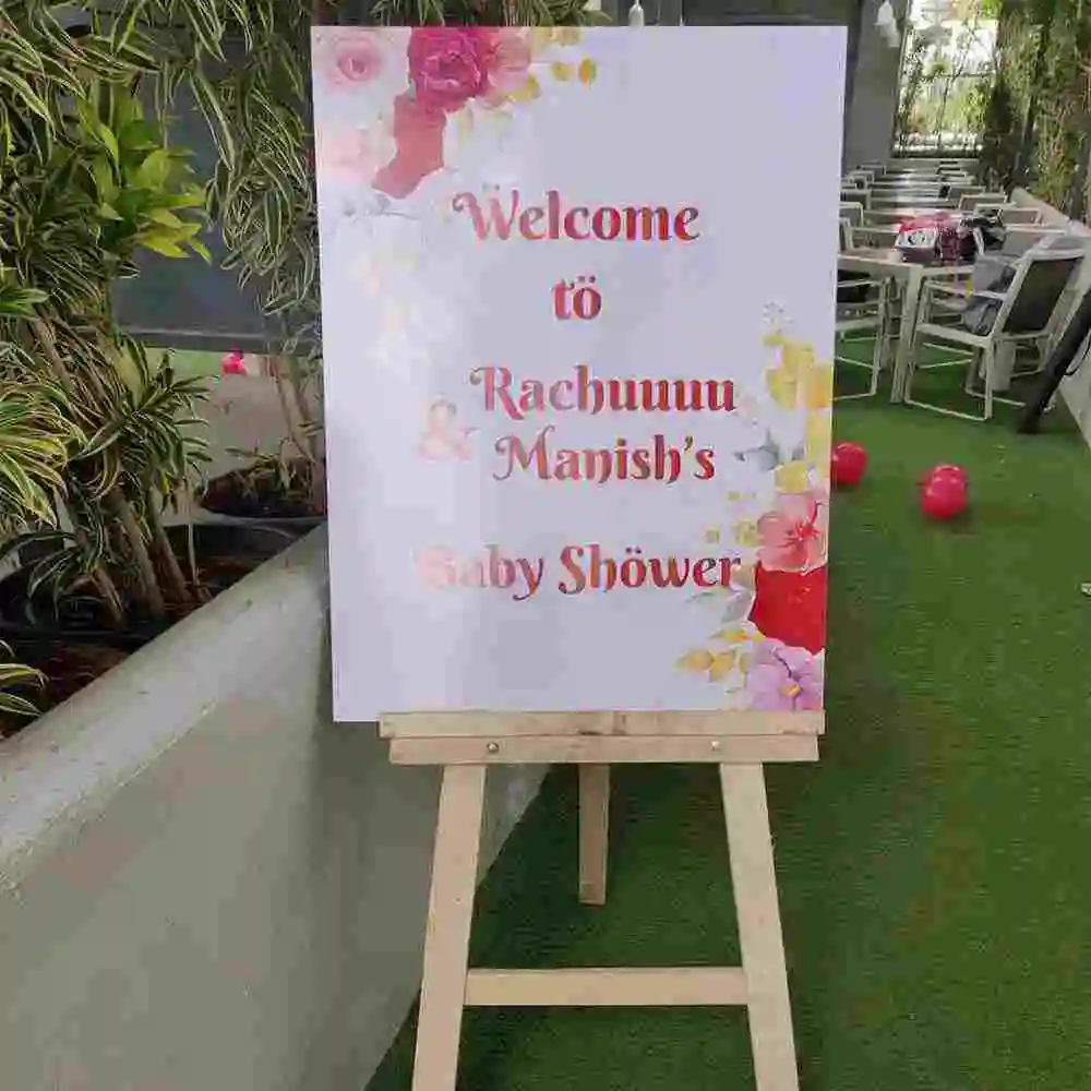 Buy red and gold baby shower decor online